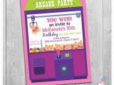 Arcade Birthday Invitations Arcade Invitation Printable Personalized Girls Birthday