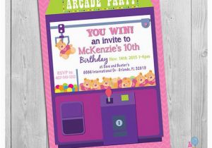 Arcade Birthday Invitations Arcade Invitation Printable Personalized Girls Birthday