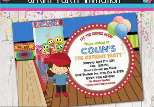 Arcade Birthday Party Invitations Arcade Birthday Invitation Boy Party Invitation Custom