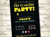 Arcade Birthday Party Invitations Arcade Birthday Party Invitation Pacman by Carlisleconcepts