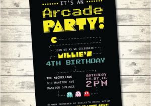 Arcade Birthday Party Invitations Arcade Birthday Party Invitation Pacman by Carlisleconcepts