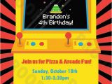 Arcade Birthday Party Invitations Arcade Game Personalized Kids Party Invitation Printable