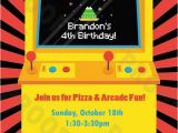 Arcade Birthday Party Invitations Arcade Game Personalized Kids Party Invitation Printable