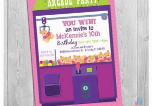 Arcade Birthday Party Invitations Arcade Invitation Printable Personalized Girls Birthday