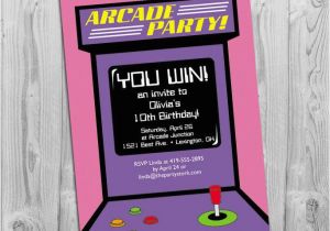 Arcade Birthday Party Invitations Arcade Party Invitation Digital Printable Invite for Girls