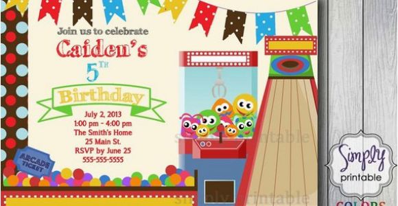 Arcade Birthday Party Invitations Birthday Party Invitation Arcade