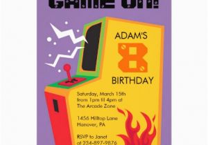 Arcade Birthday Party Invitations Personalized Arcade Game Invitations Custominvitations4u Com