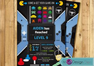 Arcade Birthday Party Invitations Video Game Birthday Party Invitation Arcade Game Birthday