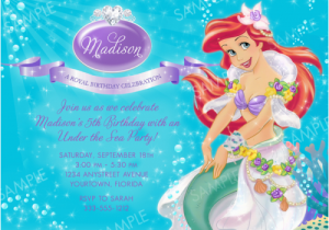 Ariel Birthday Invitations Printable Ariel Birthday Invitations Ideas Bagvania Free Printable