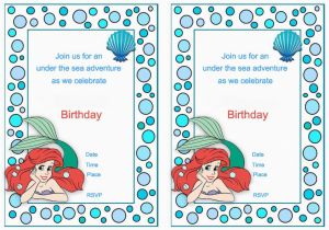 Ariel Birthday Invitations Printable Little Mermaid Birthday Invitations Birthday Printable