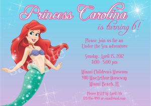 Ariel Birthday Invitations Printable Little Mermaid Printable Birthday Invitations