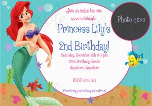 Ariel Birthday Invitations Printable the Little Mermaid Birthday Invitations Free Printable