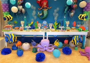 Ariel Birthday Party Decoration Ideas the Little Mermaid Birthday Party Decorations A Pequena