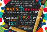 Art themed Birthday Party Invitations A Picasso Inspired Boy S Art themed Birthday Party
