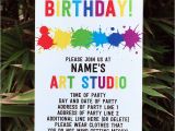 Art themed Birthday Party Invitations Art Birthday Party theme Printables Paint Party