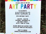 Art themed Birthday Party Invitations Art Birthday Party theme Printables Paint Party