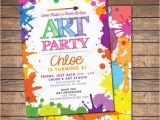 Art themed Birthday Party Invitations Art Paint Party Invitations Printable Birthday Invitation