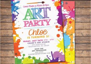 Art themed Birthday Party Invitations Art Paint Party Invitations Printable Birthday Invitation