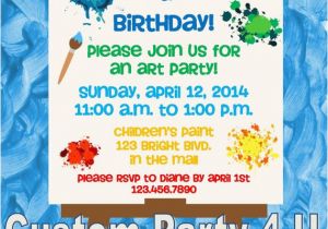 Art themed Birthday Party Invitations Art themed Birthday Invitations by Customparty4u Catch