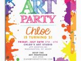 Art themed Birthday Party Invitations Art themed Birthday Party Invitations Drevio Invitations