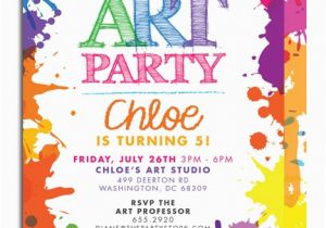 Art themed Birthday Party Invitations Art themed Birthday Party Invitations Drevio Invitations