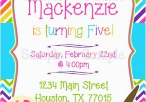 Art themed Birthday Party Invitations Art themed Birthday Party Invitations Free Invitation