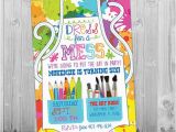 Art themed Birthday Party Invitations Painting Party Invitation Art Party Invitation Art Birthday