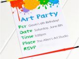 Art themed Birthday Party Invitations Party Invitations Very Best Art Party Invitations Art