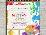 Arts and Crafts Birthday Party Invitations Art Birthday Invitation Arts and Crafts Birthday Invitation