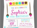 Arts and Crafts Birthday Party Invitations Art Party Invitation Paint Party Invitation Craft Party