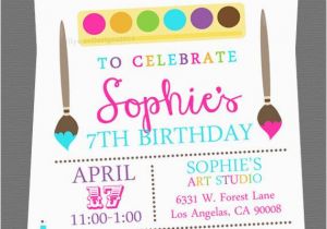 Arts and Crafts Birthday Party Invitations Art Party Invitation Paint Party Invitation Craft Party