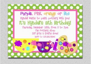 Arts and Crafts Birthday Party Invitations Arts and Crafts Birthday Party Invitation Art Birthday