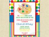 Arts and Crafts Birthday Party Invitations Arts and Crafts Birthday Party Invitation Art Party by