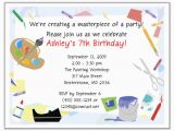 Arts and Crafts Birthday Party Invitations Arts and Crafts Birthday Party Invitations Arts and