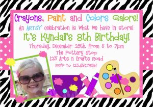 Arts and Crafts Birthday Party Invitations Arts and Crafts Birthday Party Invitations Free