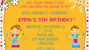 Arts and Crafts Birthday Party Invitations Arts and Crafts Birthday Party Invitations Free