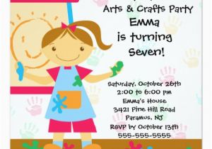 Arts and Crafts Birthday Party Invitations Arts Crafts Birthday Party 5 25×5 25 Square Paper