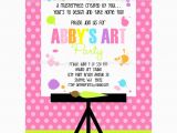 Arts and Crafts Birthday Party Invitations Arts Crafts Painting Easel Printable Invite Dimple