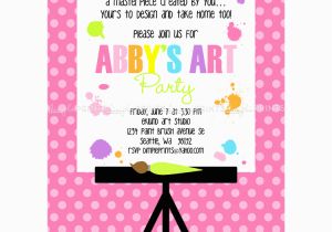 Arts and Crafts Birthday Party Invitations Arts Crafts Painting Easel Printable Invite Dimple