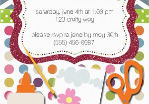 Arts and Crafts Birthday Party Invitations Party Box Design Arts and Crafts Birthday Party