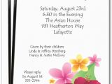 Asian Birthday Invitations asian Invitations Chopsticks and Tropical Flowers Invitations