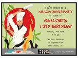 Asian Birthday Invitations Hibachi Sushi Invitation Printable or Printed with Free