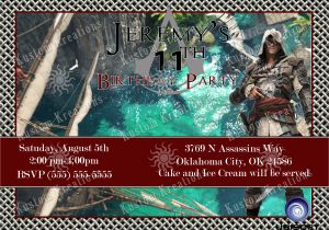 Assassin S Creed Birthday Invitations assassin S Creed Birthday Invitations Kustom Kreations