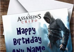 Assassin S Creed Birthday Invitations assassins Creed Blue Personalised Birthday Card the Card Zoo