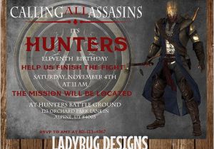 Assassin S Creed Birthday Invitations assassins Creed Invitation by Ladybugdesignpro On Etsy