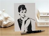 Audrey Hepburn Birthday Card Personalised Audrey Hepburn Greeting Card Fashion