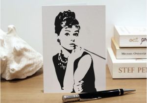 Audrey Hepburn Birthday Card Personalised Audrey Hepburn Greeting Card Fashion