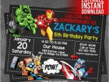 Avengers Birthday Invitation Templates Free Avengers Invitation Instant Download Avengers Invitations