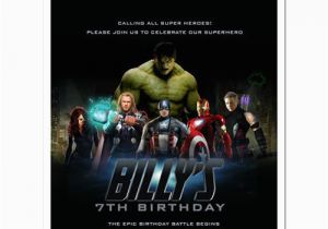 Avengers Birthday Invitations Custom 8 Avengers Birthday Party Personalized Invitations Ebay
