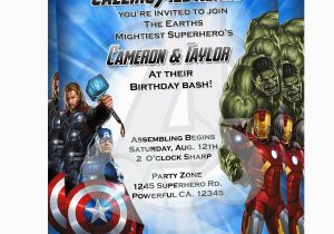 Avengers Birthday Invitations Custom Personalized Avengers Birthday Invitations